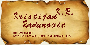 Kristijan Radunović vizit kartica
